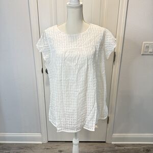 Bloomchic Women's Layered Blouse White Short Sleeves NWT Size 14-16